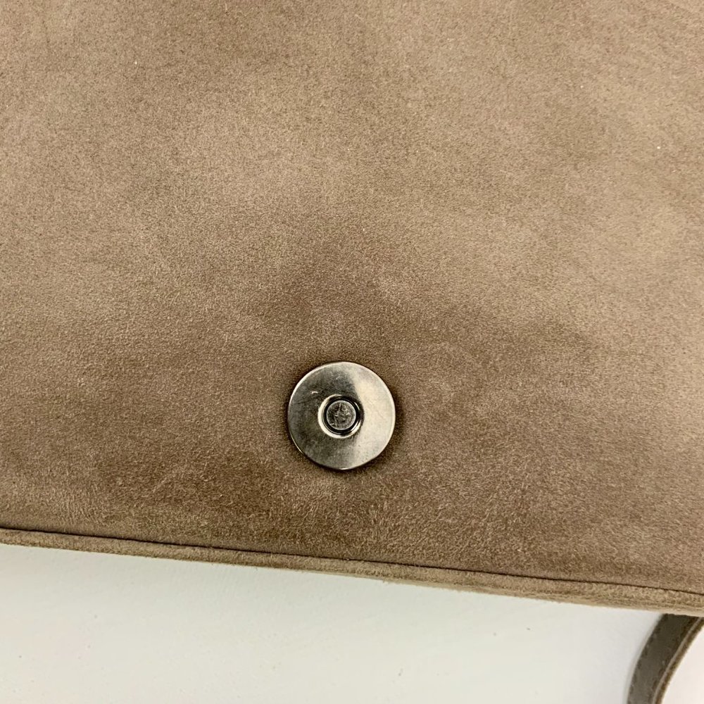 Stuart Weitzman Brown Genuine Suede Clutch Shoulder Purse Medium Size - Picture 16 of 16